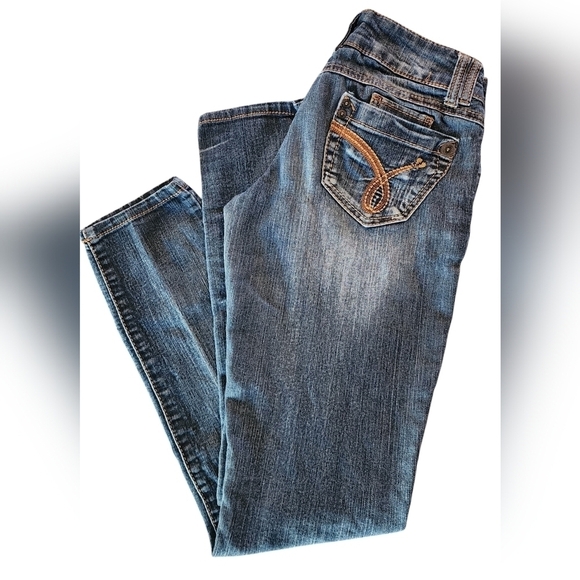 Rewind Denim Blue Jeans Pants Straight Leg Women's Juniors 3 - Picture 1 of 14